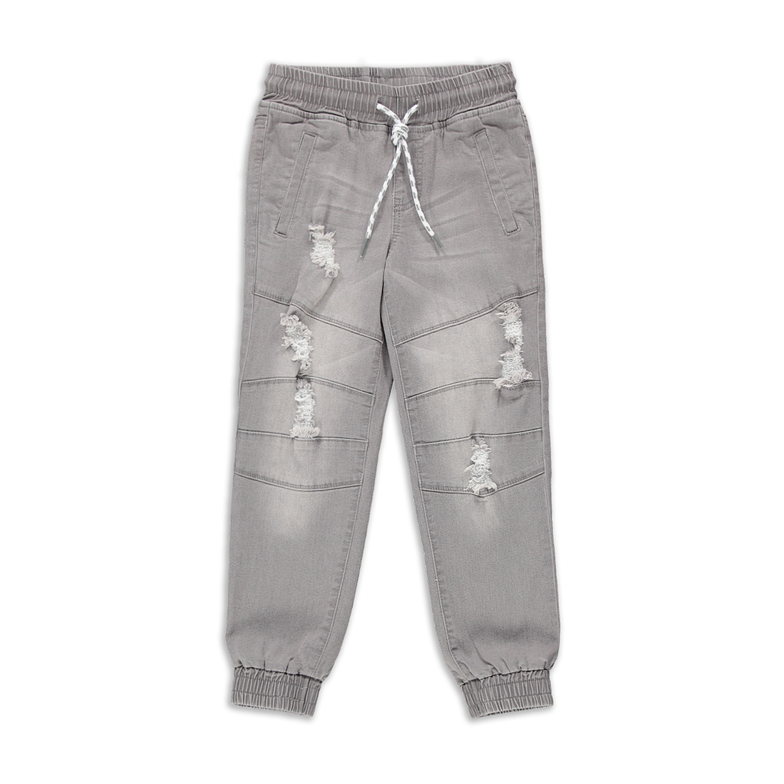 Ripped jogger trouser styled denim grey-GREY-9-10 YRS