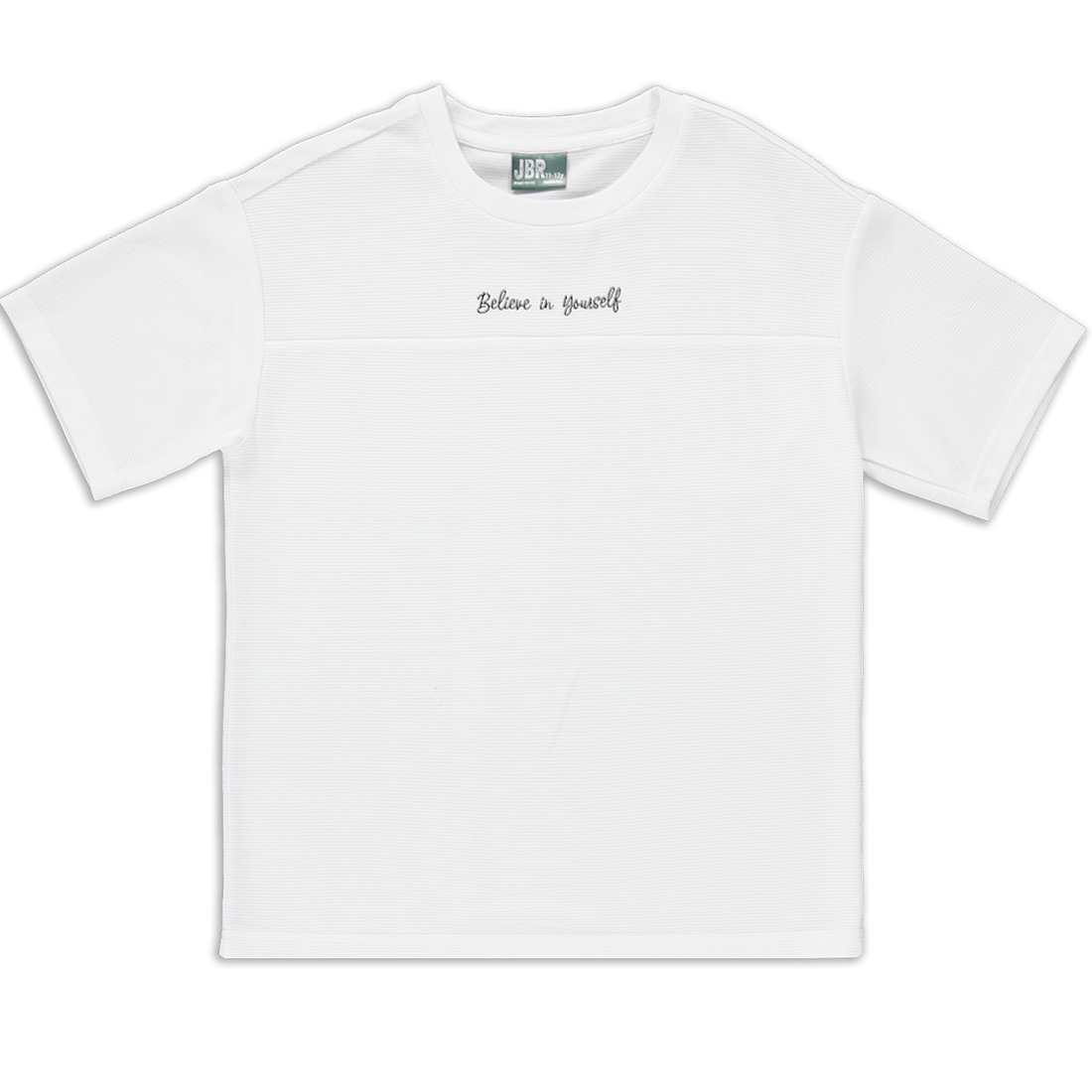 Boxy embroidered textured fashion t-shirt white-WHITE-7-8 YRS