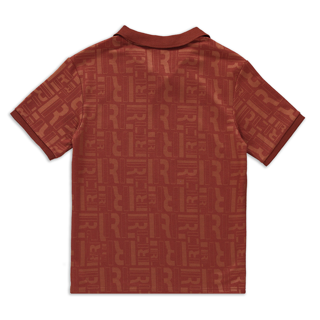 Johnny collar jacquard print golfer rust-RUST-7-8 YRS