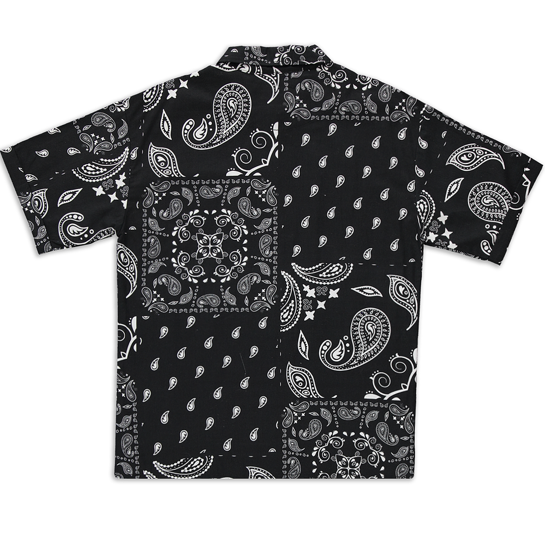 Collar paisley aop shirt black-BLACK-7-8 YRS