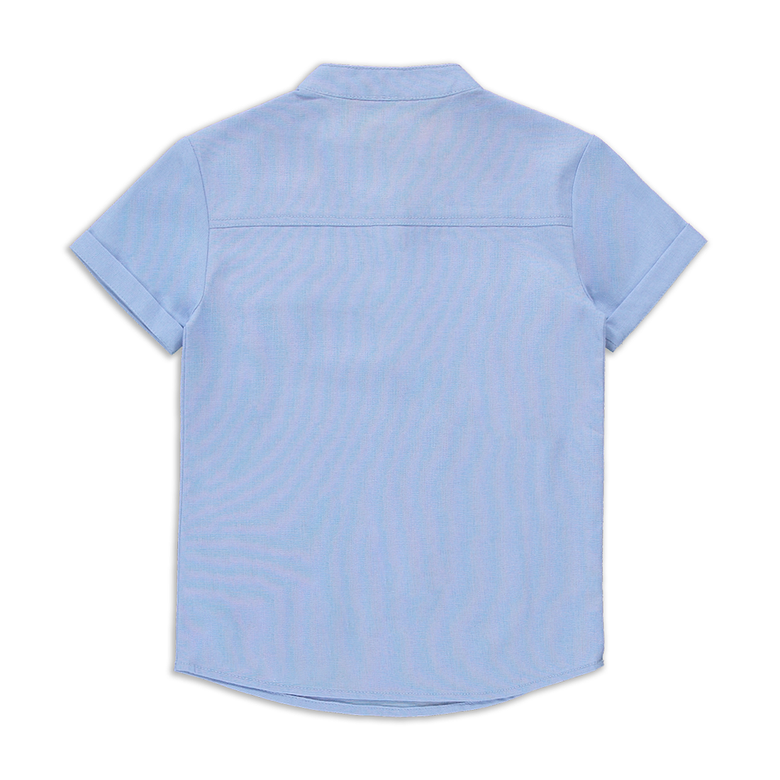 Mandarin collar linen shirt blue-PERIWINKLE-7-8 YRS