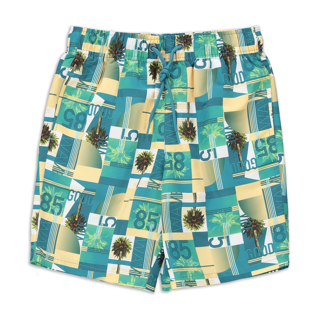 Photographic swim short teal-TEAL-7-8 YRS