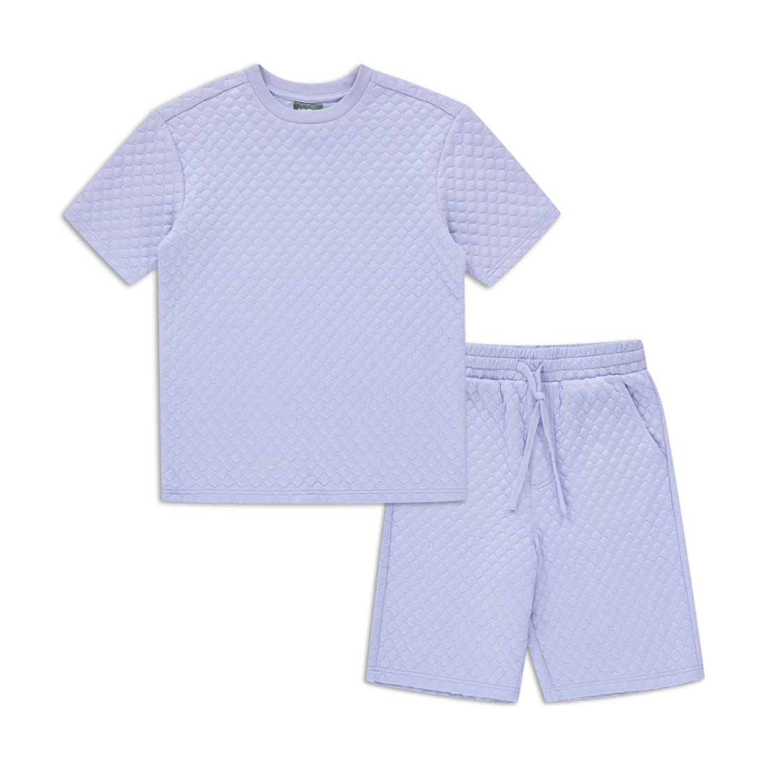 Quilted short sleeve set lilac-LILAC-7-8 YRS