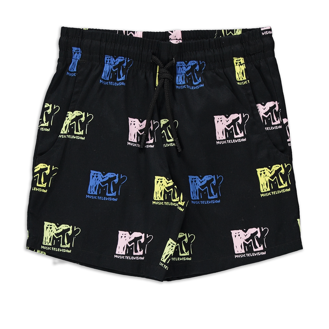 MTV woven short black-BLACK-9-10 YRS