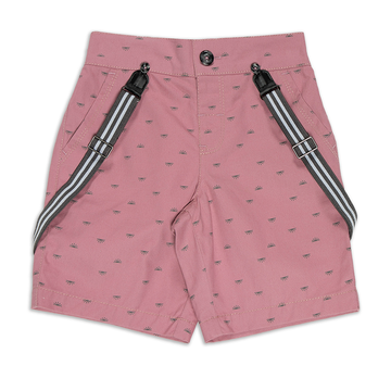 BRACES STYLED CHINO SHORTS AOP SUN  PINK-DUSTY PINK-2-3 YRS