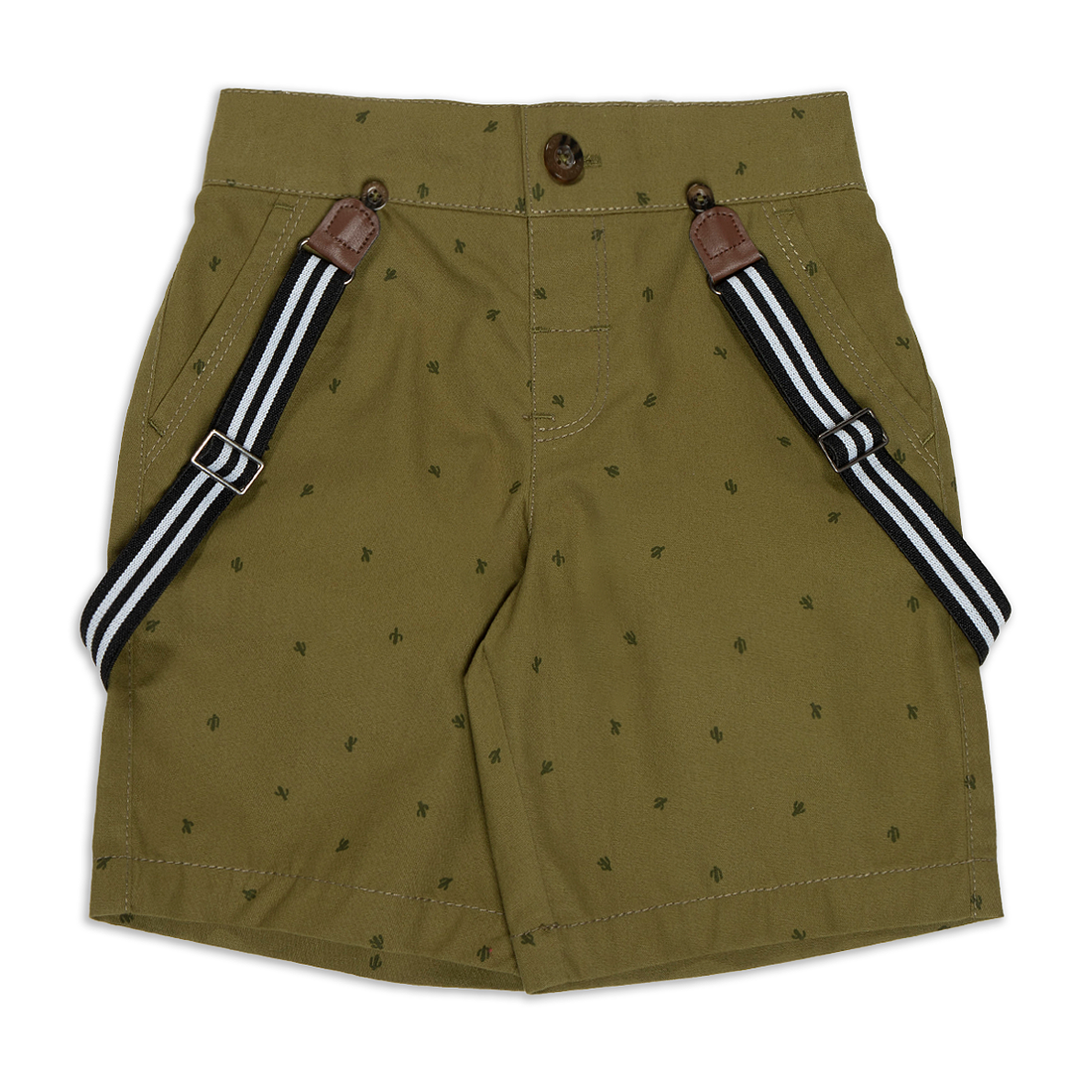 Braces styled chino shorts aop cactus fatigue-FATIGUE-2-3 YRS