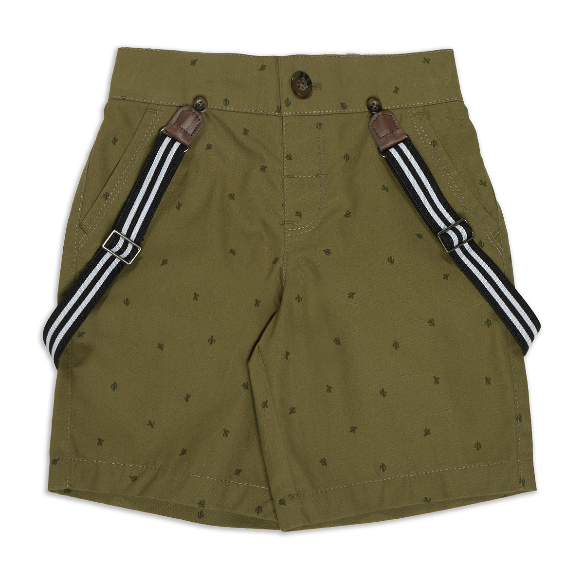 Braces styled chino shorts aop cactus fatigue-FATIGUE-2-3 YRS