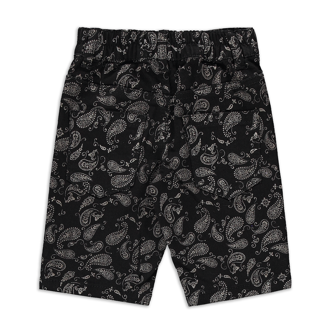 Shorts styled denim bandana print black-BLACK-2-3 YRS