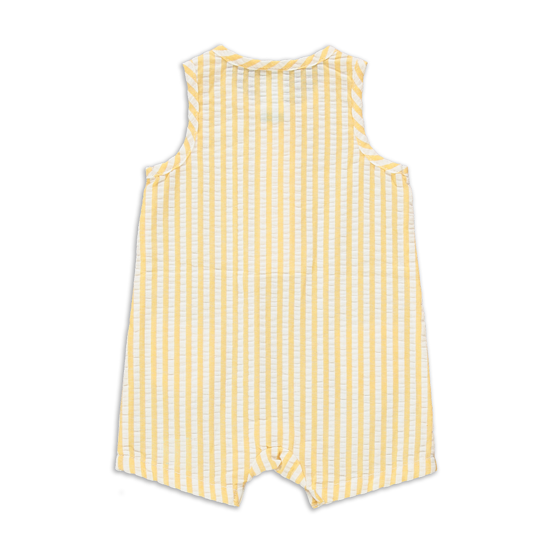 STRIPE HENLEY POCKET OCHRE ROMPER BOY-OCHRE-3-6 MTHS