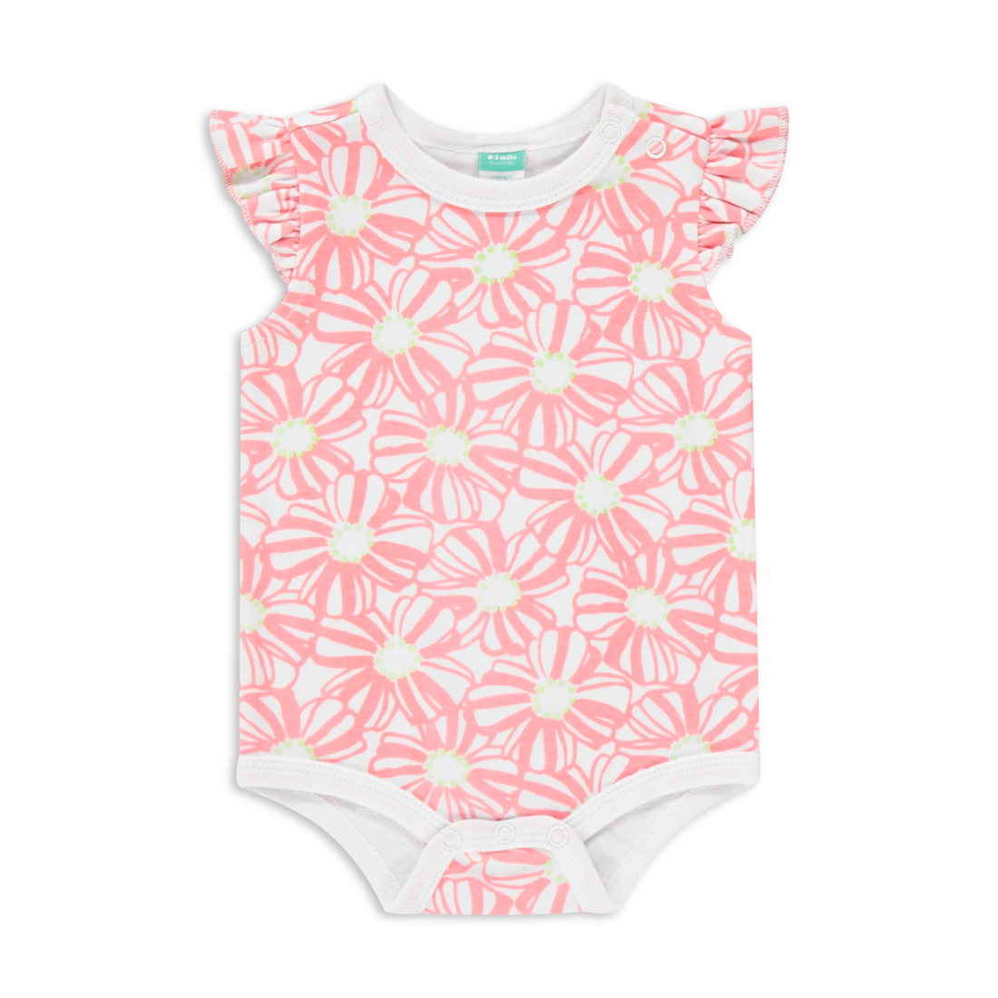 SALMON ROSE FLOWER SHORT SLEEVE SET GIRL-LIGHT PINK-TINY BABY