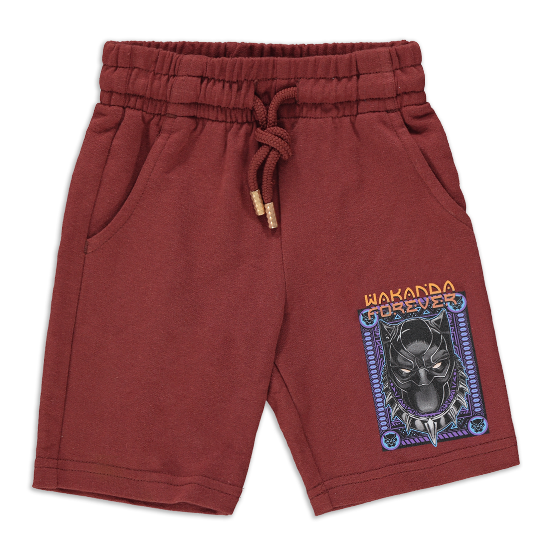 Black panther 2 pack knit shorts black and rust-BLACK-2-3 YRS