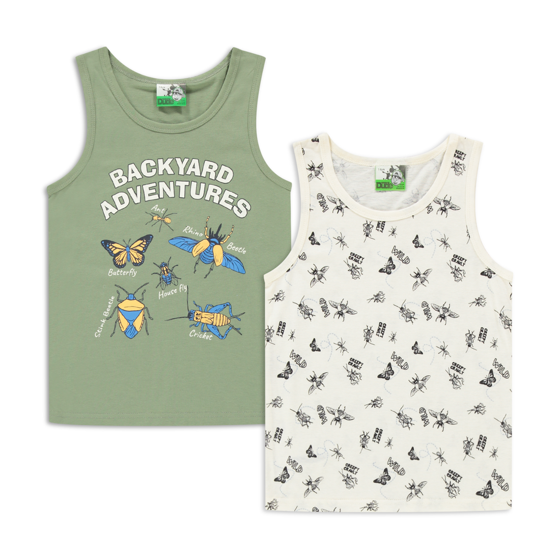 2 Pack vest bugs print fatigue-FATIGUE-2-3 YRS