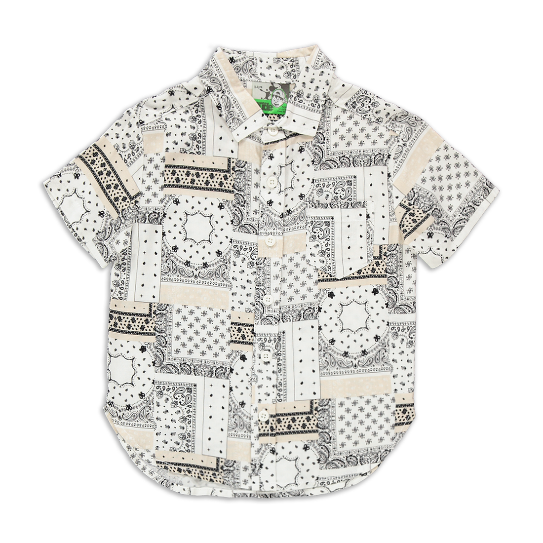 Paisley print viscose shirt stone-STONE-2-3 YRS