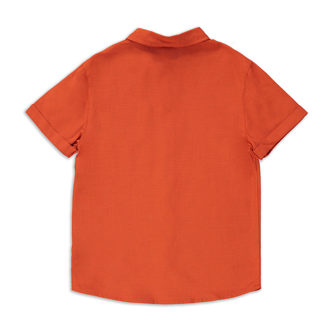 Linen open collar shirt rust-RUST-2-3 YRS