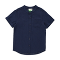 Linen mandarin shirt navy-NAVY-2-3 YRS