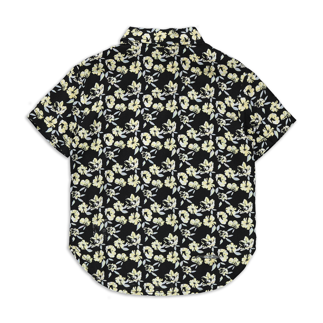 Hawaii floral print viscose shirt navy and yellow-NAVY-2-3 YRS