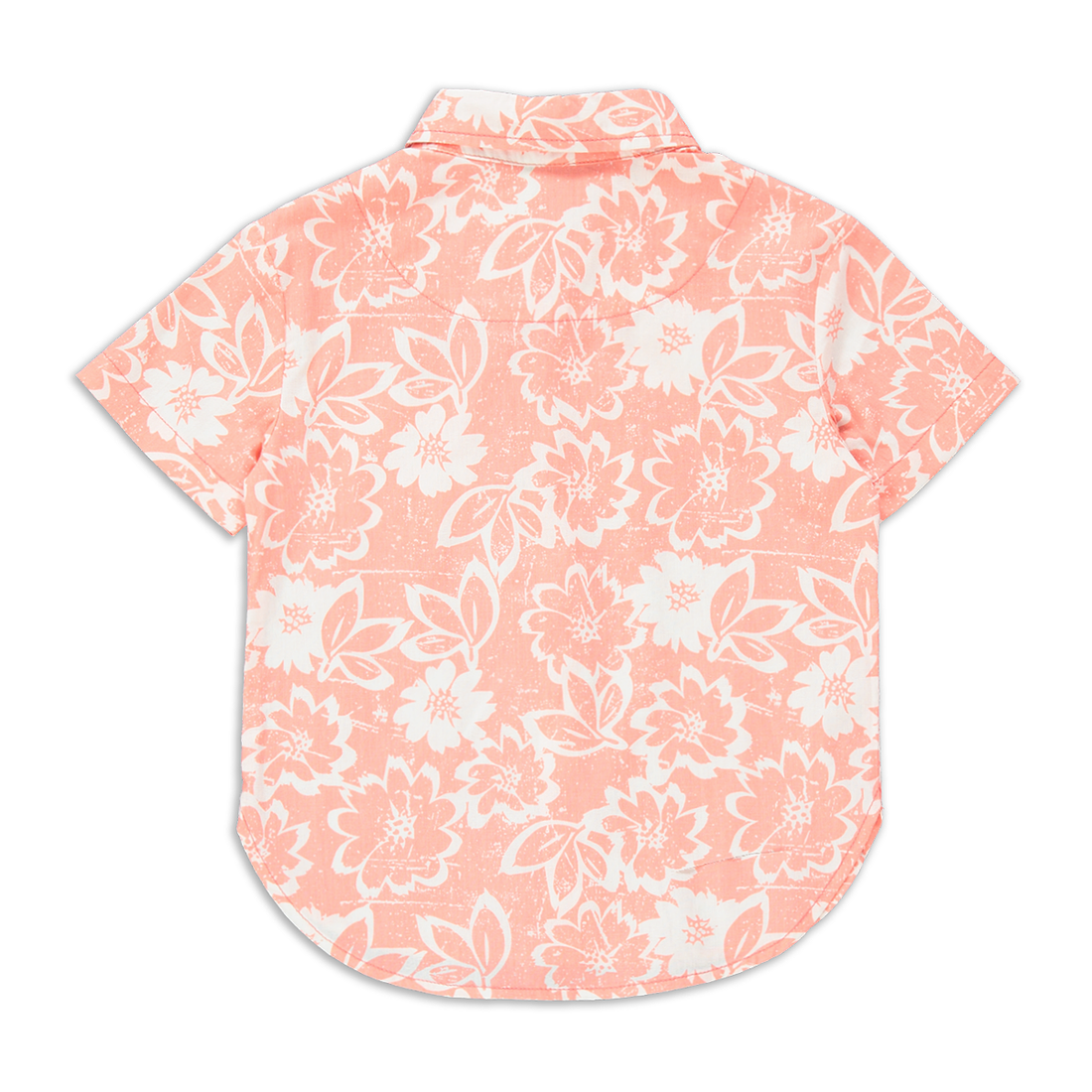 Floral print poplin shirt coral-CORAL-2-3 YRS