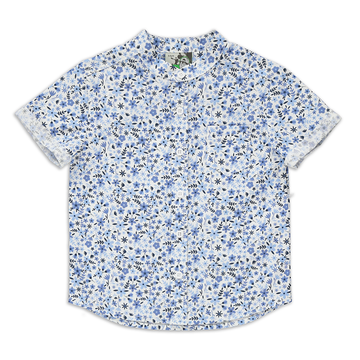 Floral mandarin shirt light blue-LIGHT BLUE-2-3 YRS