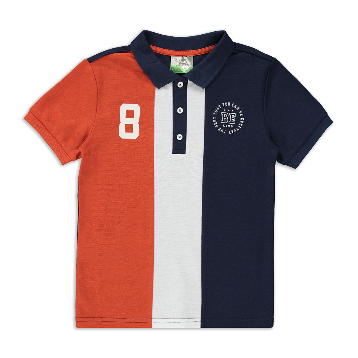 Colour block golfer rust navy-RUST-2-3 YRS