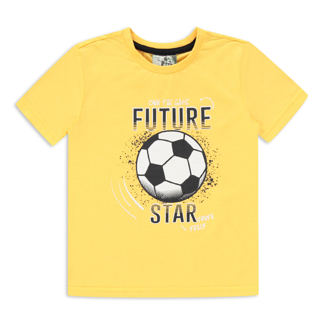 2 Pack t-shirt soccer ball print yellow-YELLOW-2-3 YRS