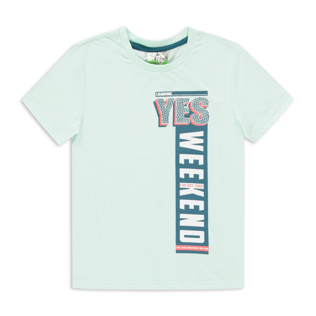 2 Pack t-shirt weekend print aqua-AQUA-2-3 YRS