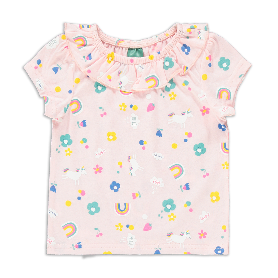 UNICORN PRINTED TSHIRT PINKESQUE-LIGHT PINK-6-12 MTHS