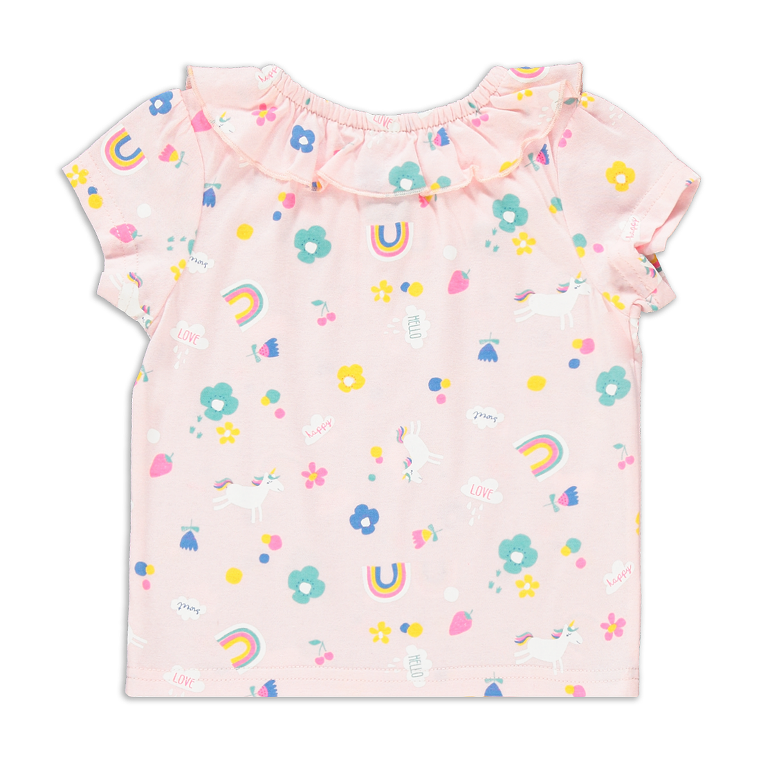 UNICORN PRINTED TSHIRT PINKESQUE-LIGHT PINK-6-12 MTHS