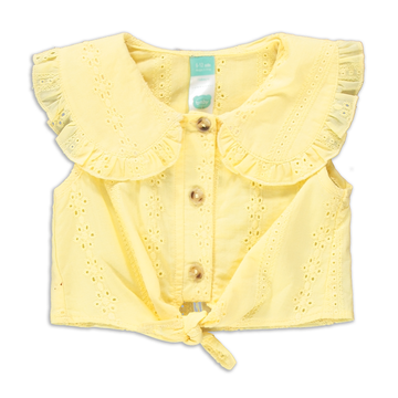 ANGLAISE TIE FRONT SHIRT PALE BANANA-YELLOW-12-18 MTHS