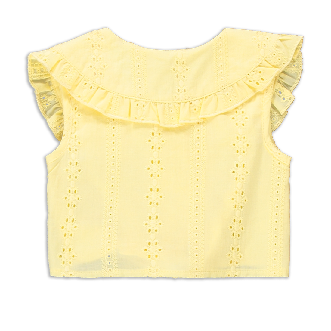 ANGLAISE TIE FRONT SHIRT PALE BANANA-YELLOW-12-18 MTHS