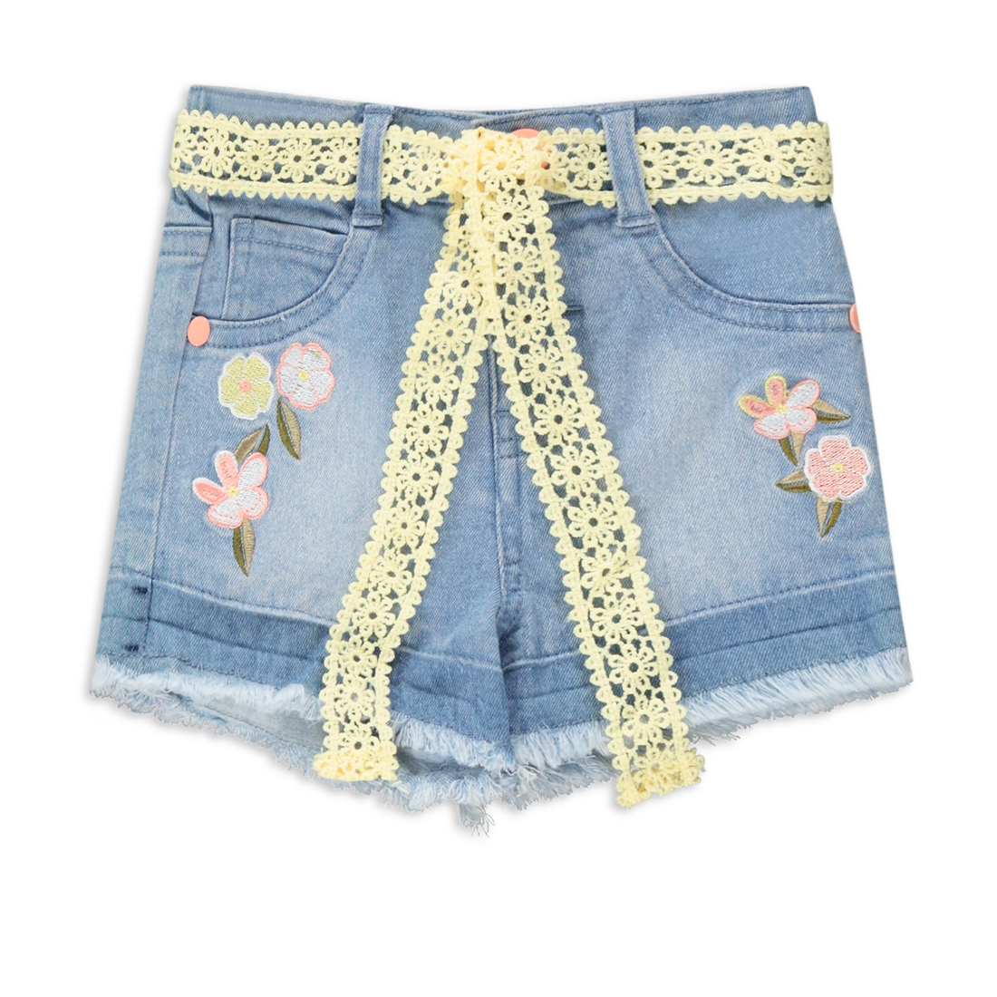 floral styled denim short light wash-LIGHT BLUE-6-12 MTHS