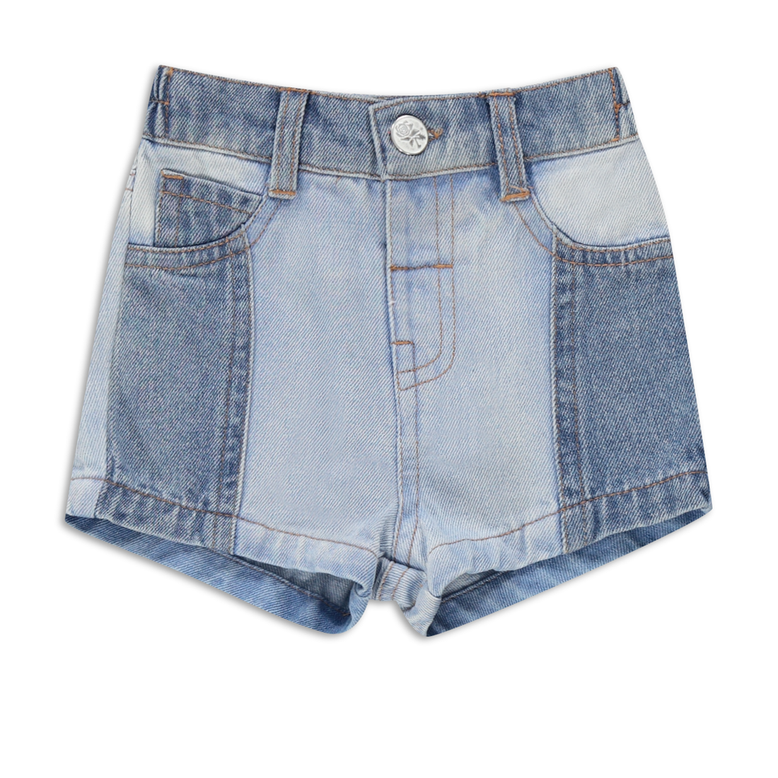 colourblocked styled denim short mid wash-MID BLUE-6-12 MTHS