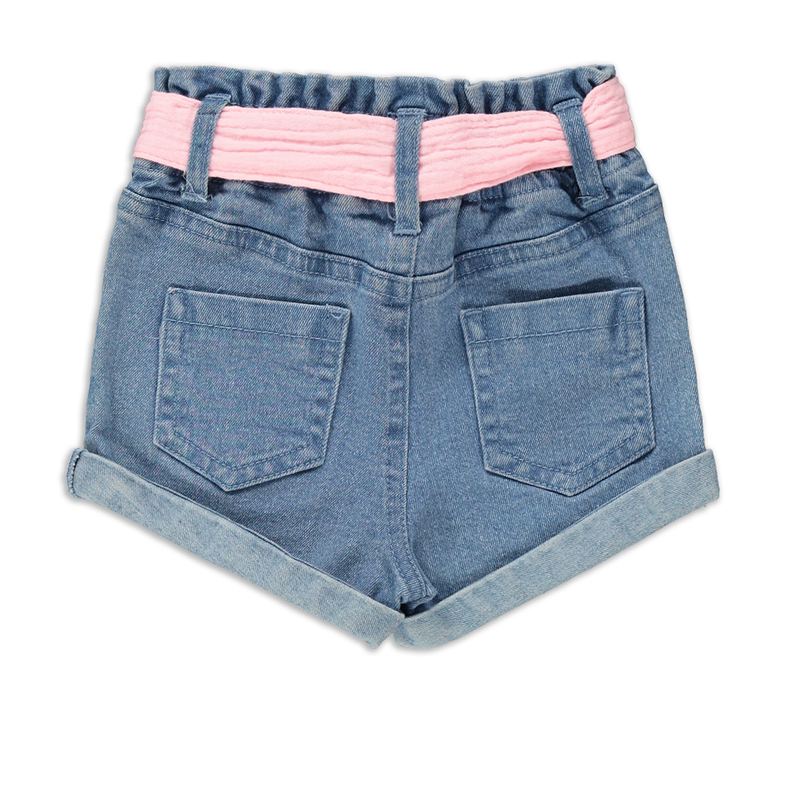 cherry embroidery styled denim short mid wash-MID BLUE-6-12 MTHS