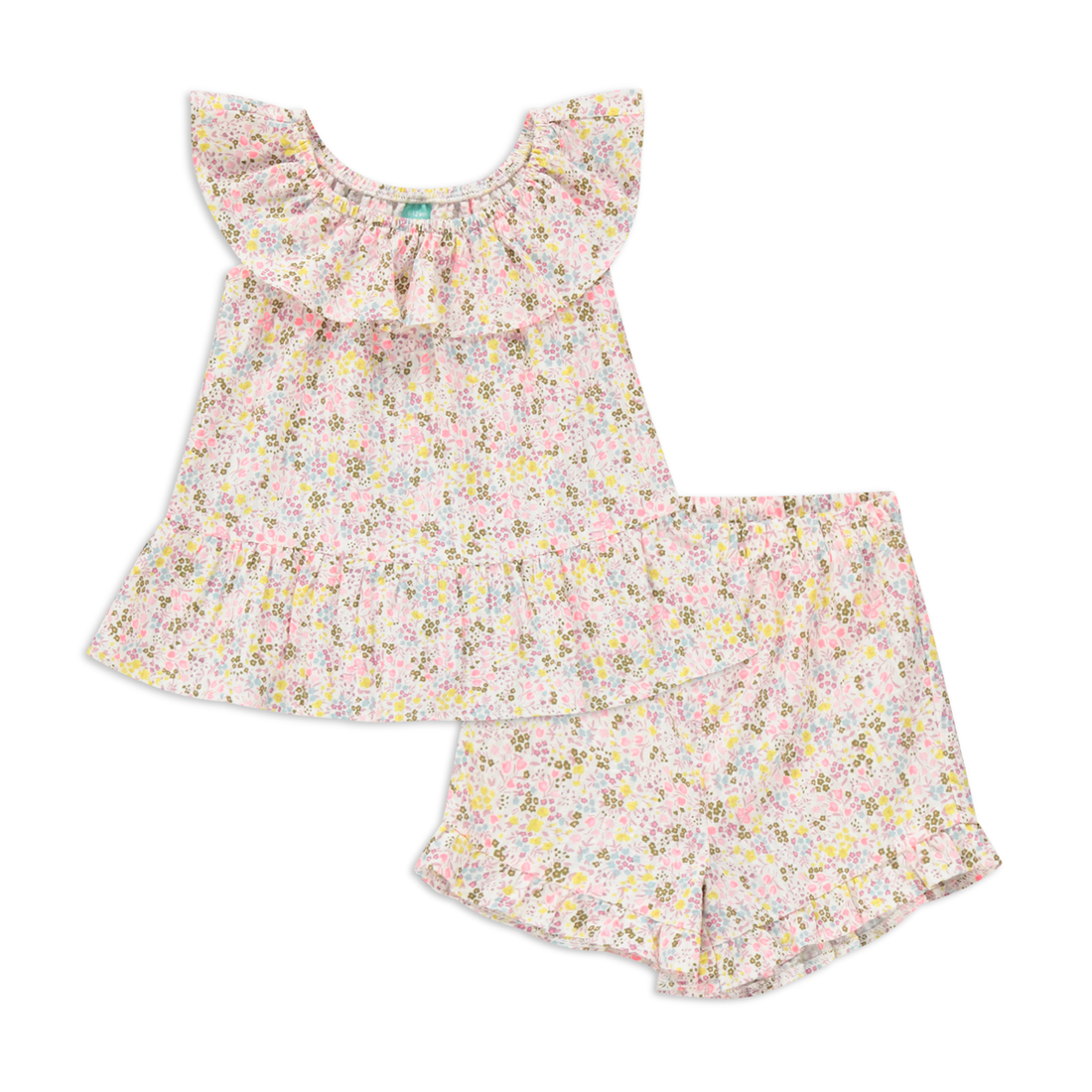 MINI FLORAL SEERSUCKER BARDOT WOVEN SET MULTI-ASSORTED-3-6 MTHS