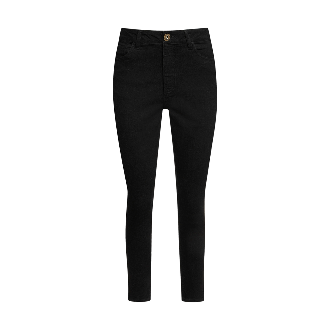 Basic skinny jeans high rise black-BLACK-38