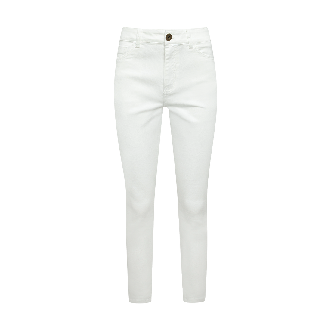 Basic skinny jeans high rise white-WHITE-38