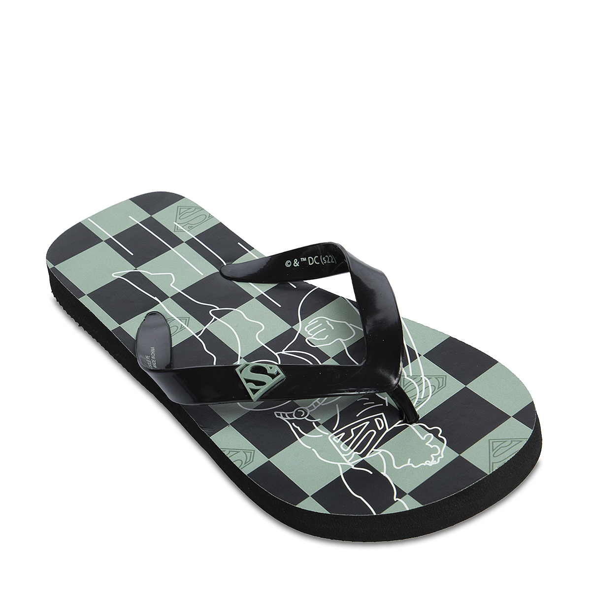 SUPERMAN FLIP FLOP BLACK-BLACK-11 (1)