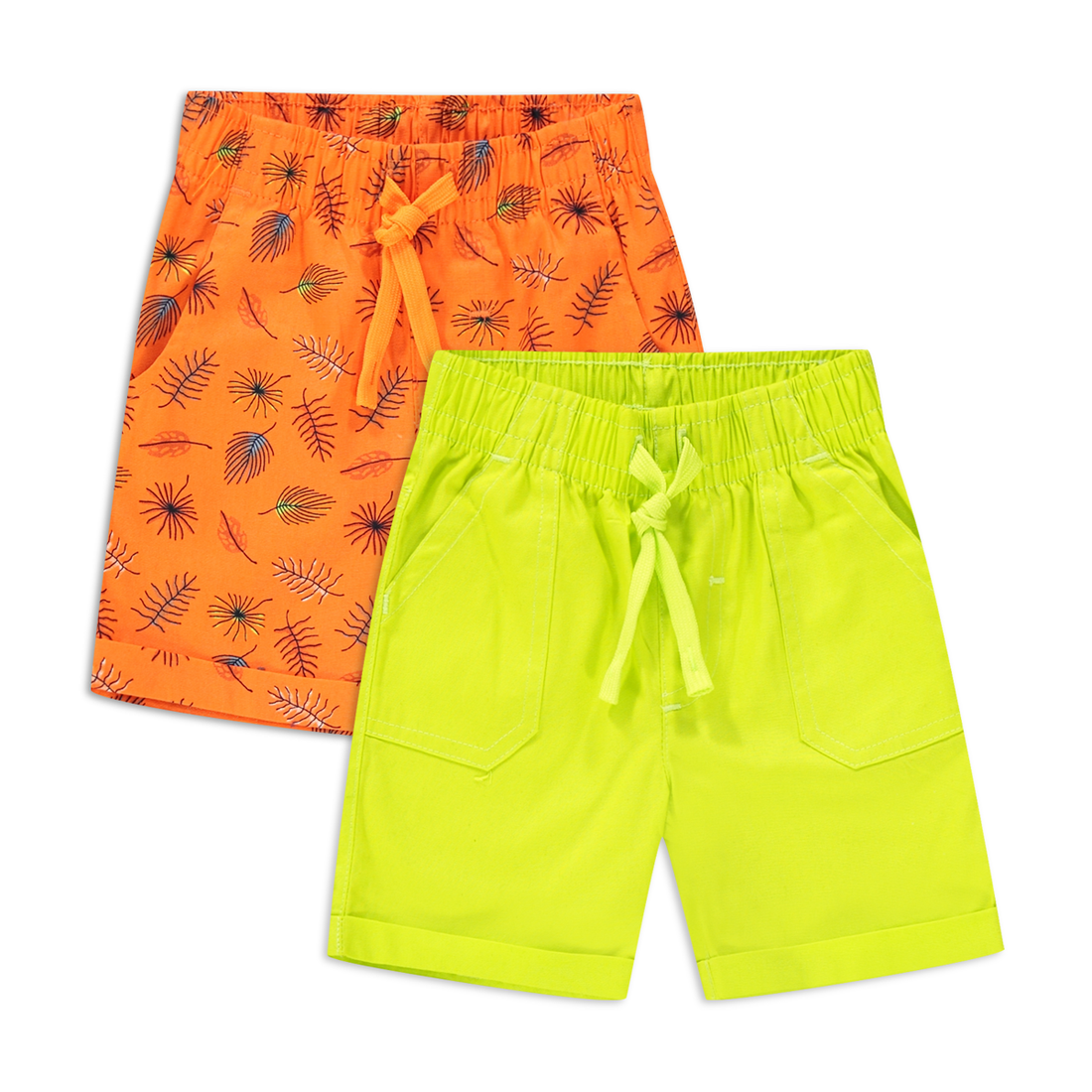 2 Pack woven shorts lime-ASSORTED-6-12 MTHS