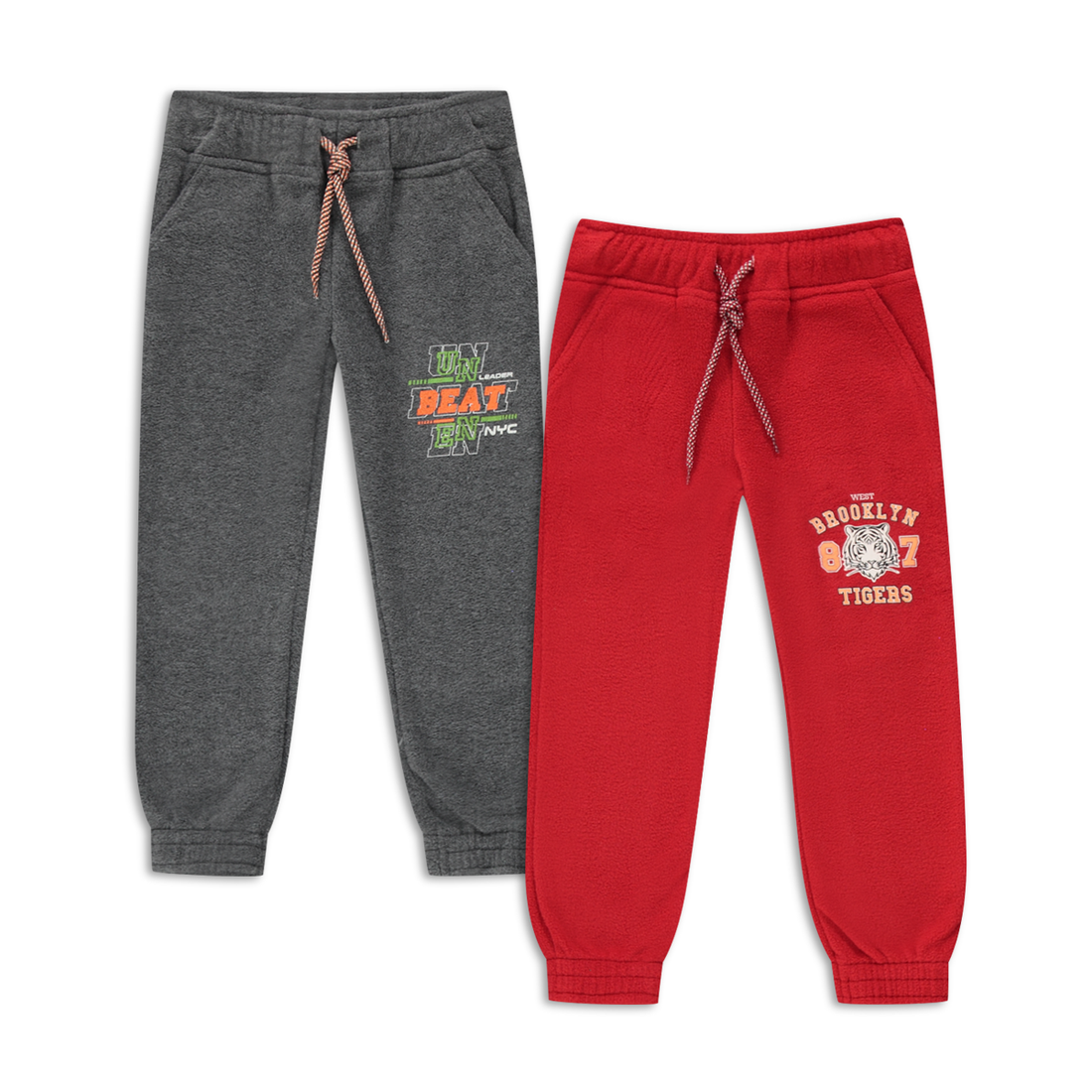 2 PACK BROOKLYN PRINT TRACKPANTS RED AND CHARCOAL-RED-2-3 YRS