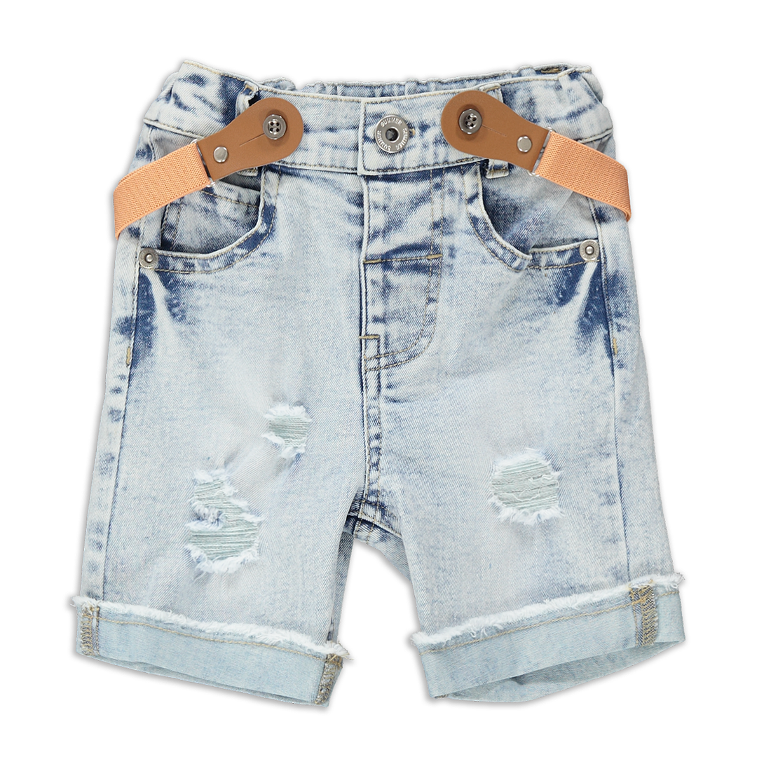 Braces distressed denim short bleach-LIGHT BLUE-6-12 MTHS