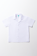 UNISEX SHORT SLEEVE OPEN NECK SHIRT WHITE TOUGHEE-WHITE-XL