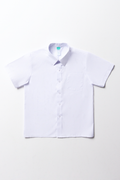 BOYS SHORT SLEEVE COLLAR SHIRT WHITE TOUGHEES-WHITE-S