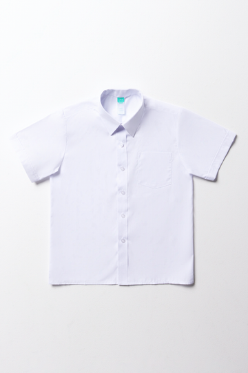 BOYS SHORT SLEEVE COLLAR SHIRT WHITE TOUGHEES-WHITE-S