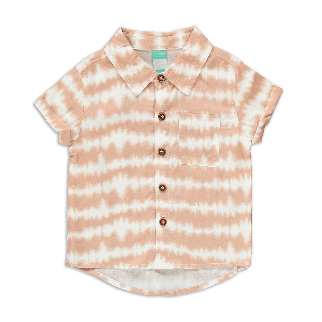 Short sleeve tie dye viscose shirt nougat-MOCHA-12-18 MTHS