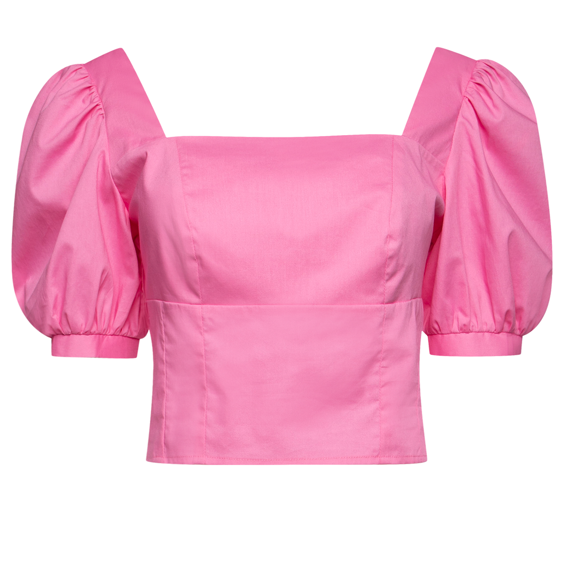 SQUARE NECK TOP PLAIN PINK-MID PINK-40