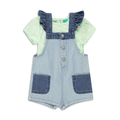 Colourblock denim dungaree with rib t-shirt patina-LIGHT BLUE-6-12 MTHS