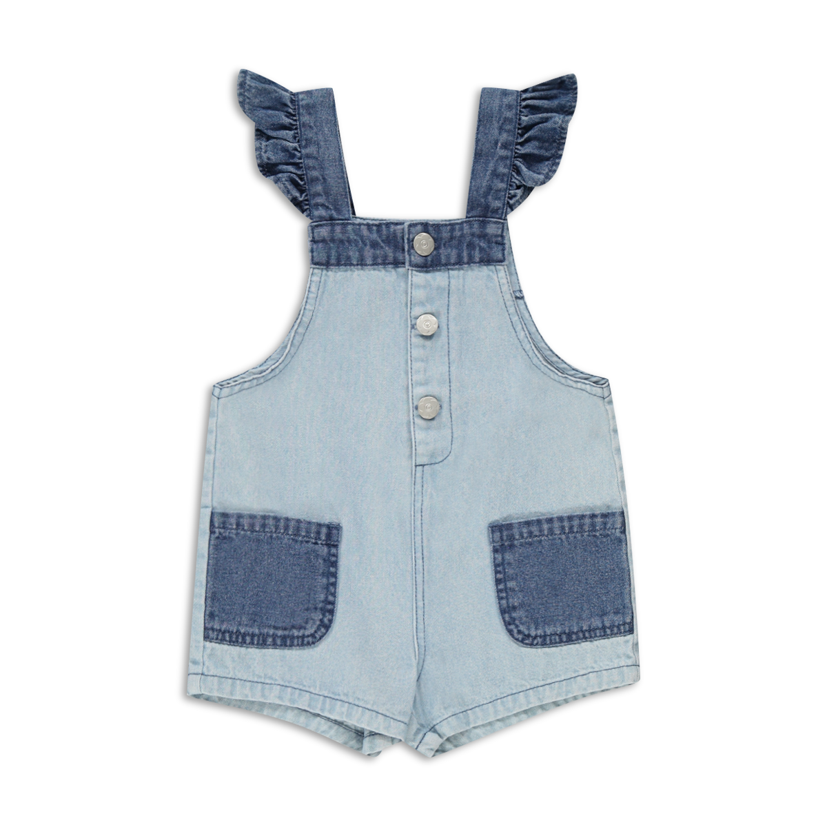 Colourblock denim dungaree with rib t-shirt patina-LIGHT BLUE-6-12 MTHS (2)