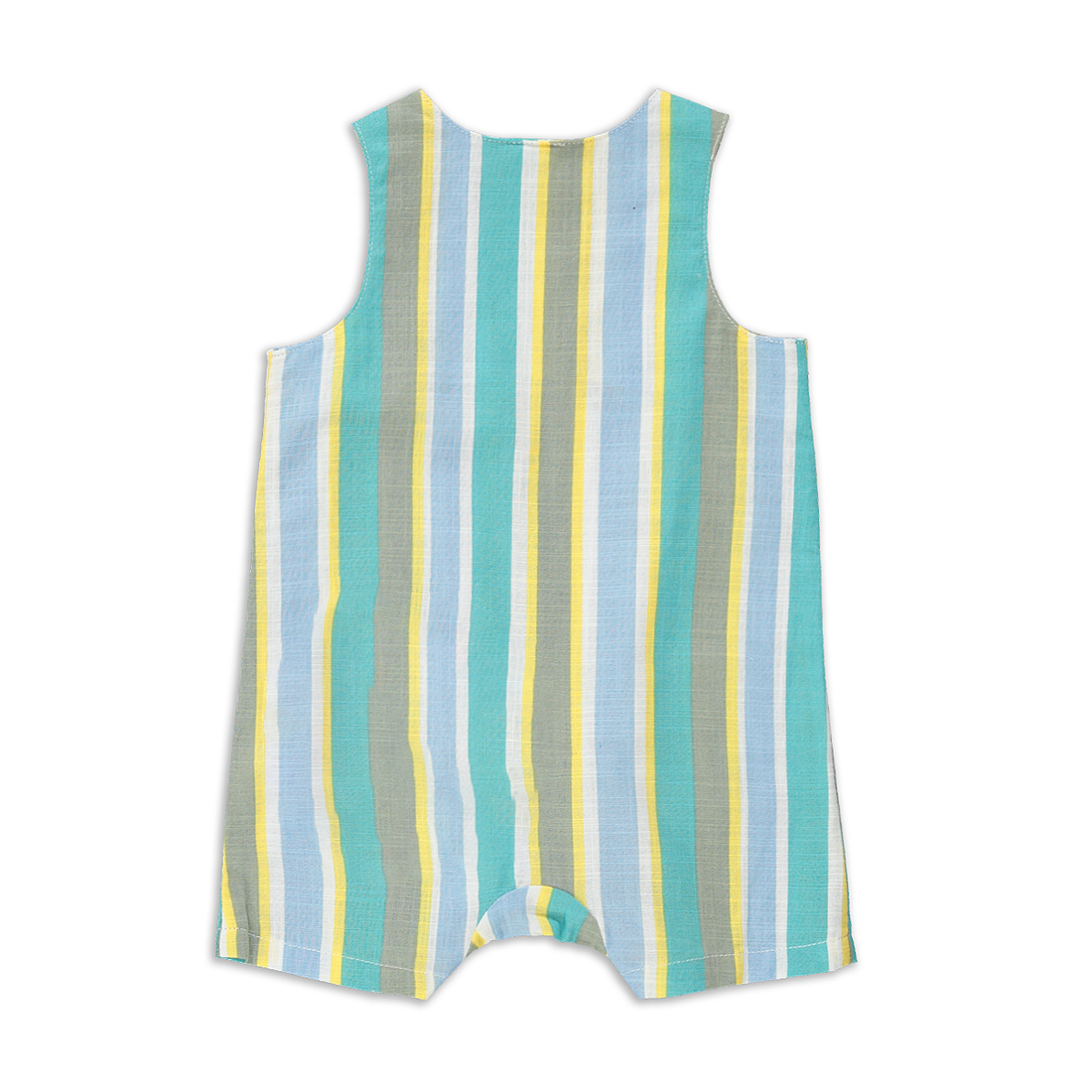 STRIPE POCKET MULTI ROMPER BOY-TEAL-3-6 MTHS