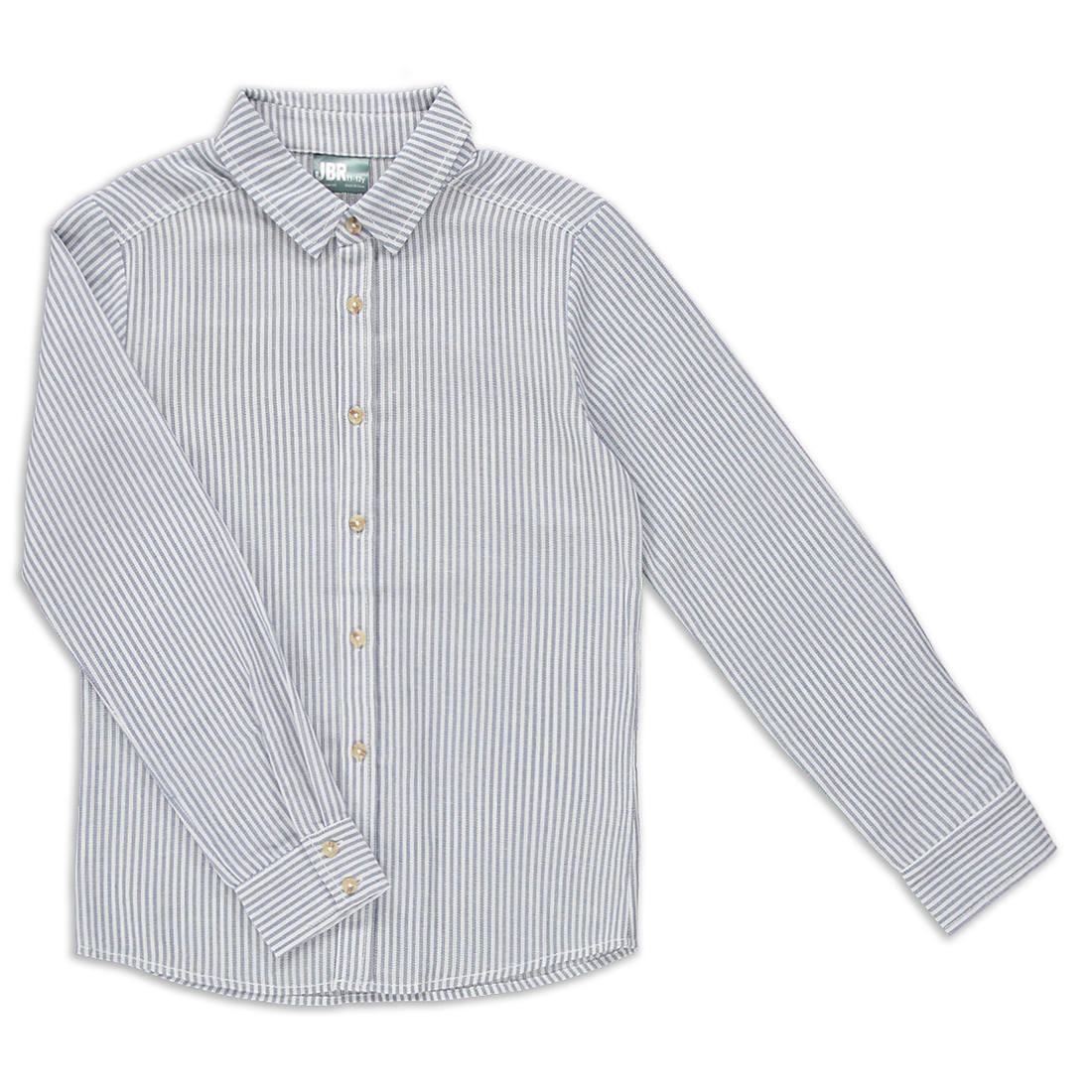 Collar button through formal long sleeve stripe sh-ASSORTED-9-10 YRS