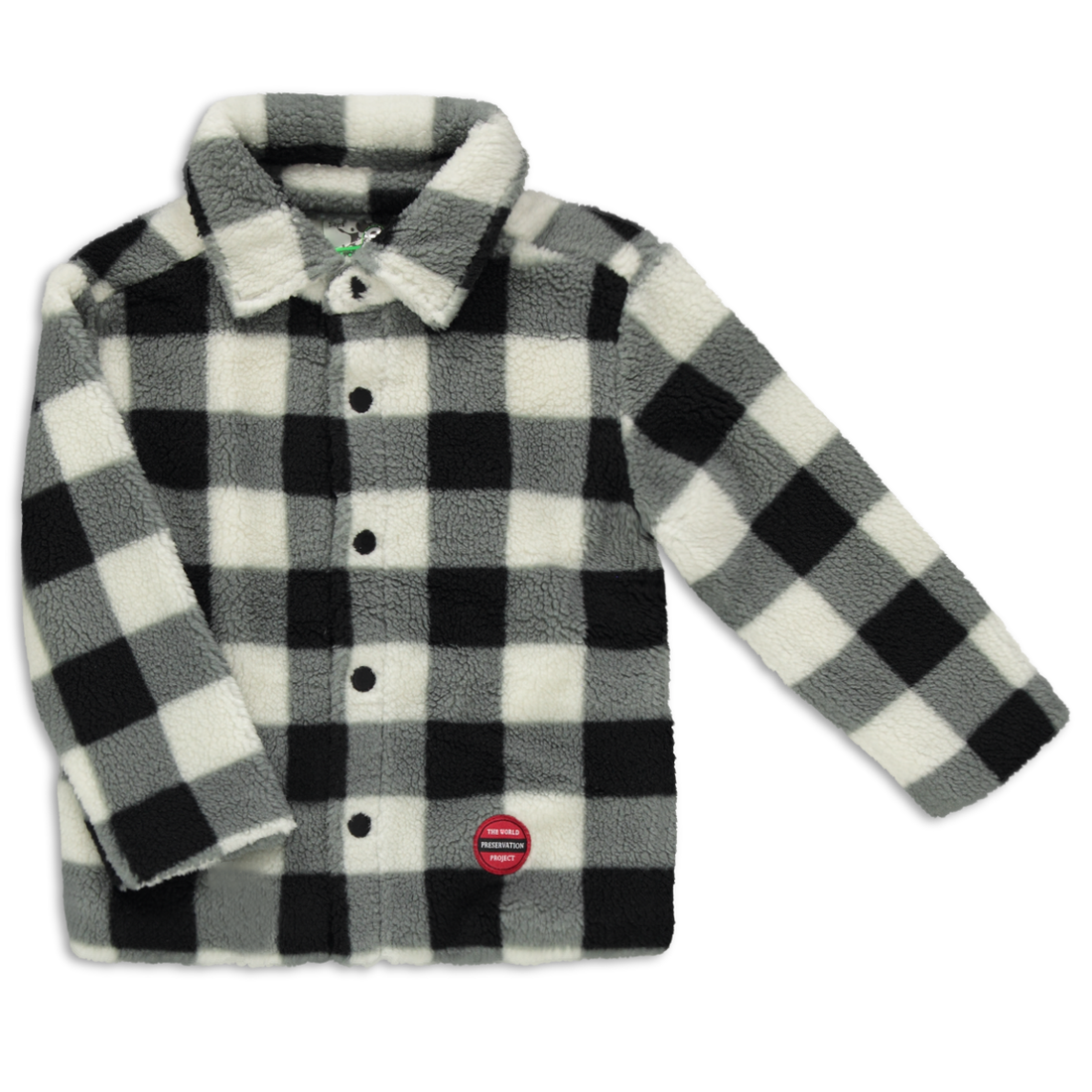 Fluffy check shacket black-BLACK-2-3 YRS