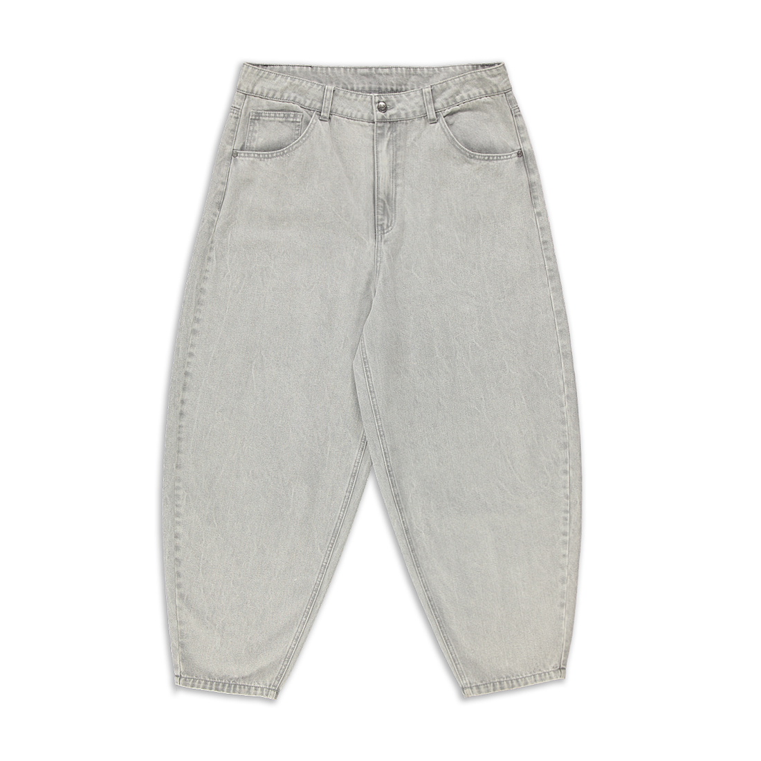 Balloon trouser styled denim light grey-LIGHT GREY-9-10 YRS